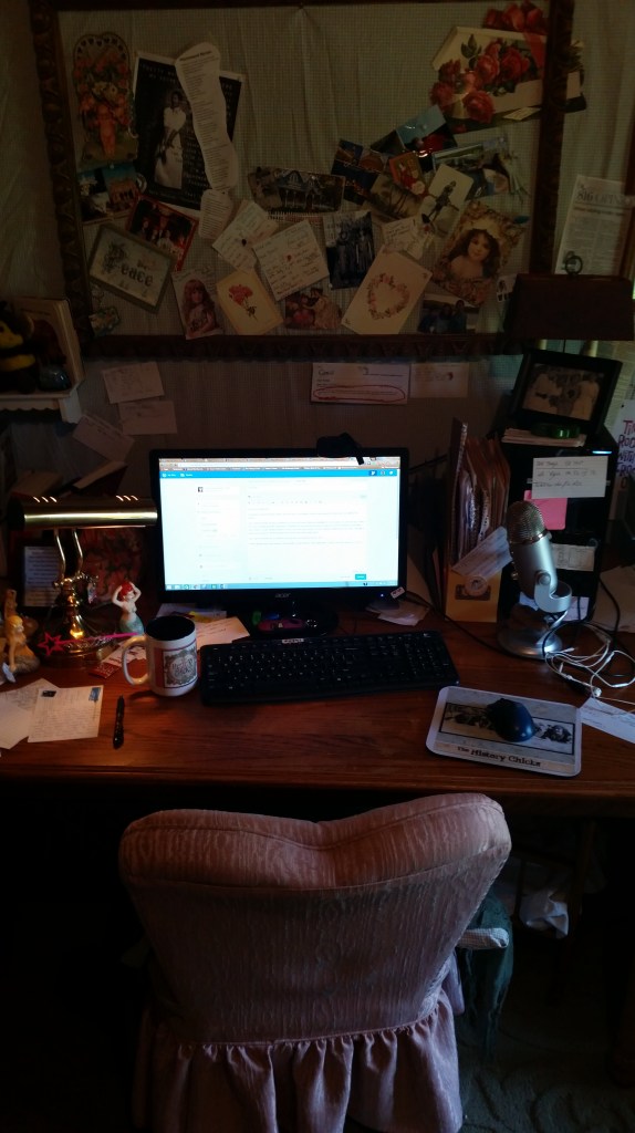 My very messy, unstaged desk.
